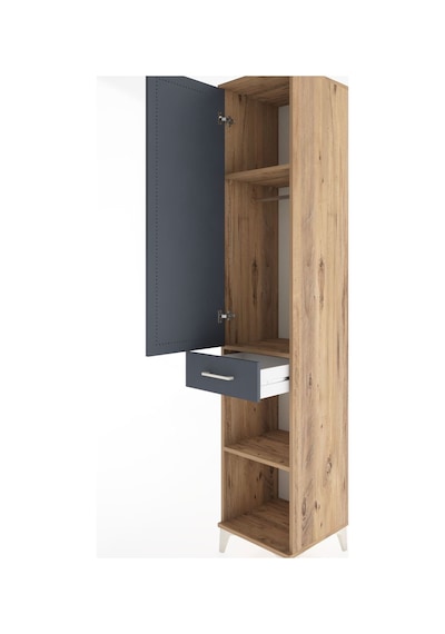 Hyperion Dolap 3 Raflı Tek Çekmeceli Tek Askılı 44x44x221 Çam... Çam