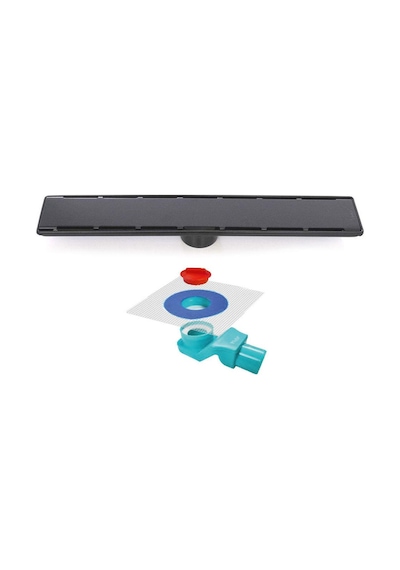 Sukar Line 6 Siyah Plain 50cm Izgaralı Duş Kanalı 1156-1035000-31