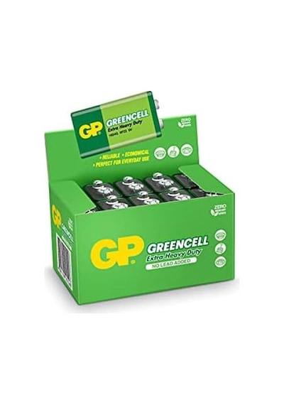 Gp Batteries Gp1604g Greencell 6f22/1222/9v Pil, 9 Volt, 10'lu Kutu