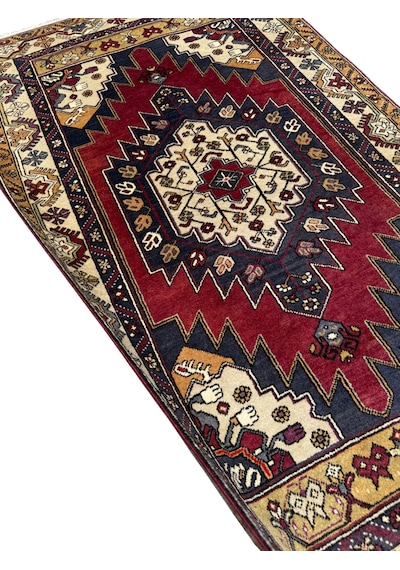 El Dokuma Sıfır Yahyalı Halısı 110x190 Kök Boya %100 Yün Halı Renkli