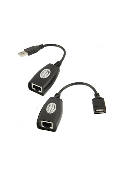 Usb Extender Cat5 Cat6 Kablosu Üzerinden Lan Uzatma Adaptörü 45M