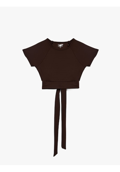 Koton Slim Fit Kısa Kollu Bisiklet Yaka Crop Bağlama Detaylı Spor Tişört Kahverengi 6wak10025nk Kahve Koton Slim Fit Kısa Kollu Bisiklet Yaka Crop Bağlama Detaylı Spor Tişört Kahverengi 6wak10025nk Kahve