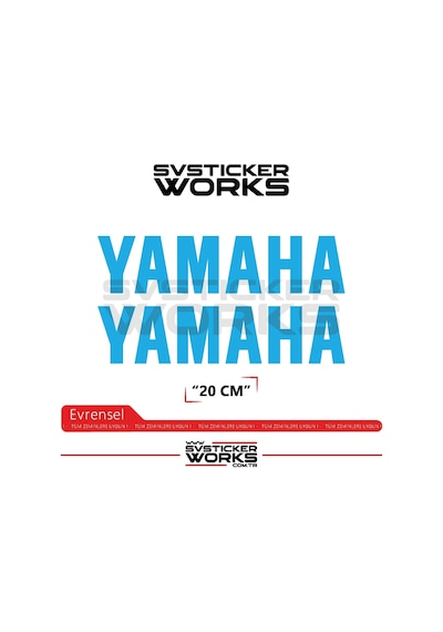 Yamaha Sticker 2 Adet Evrensel Tüm Zeminlere Ve Modellere Uyumlu Mavi
