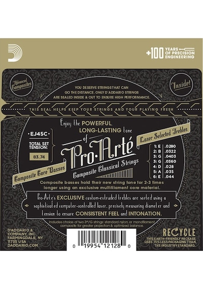 D'addario Ej45C Pro-Arté Composite. Normal Tension Takım Tel Klas D'addario Ej45C Pro-Arté Composite. Normal Tension Takım Tel Klas