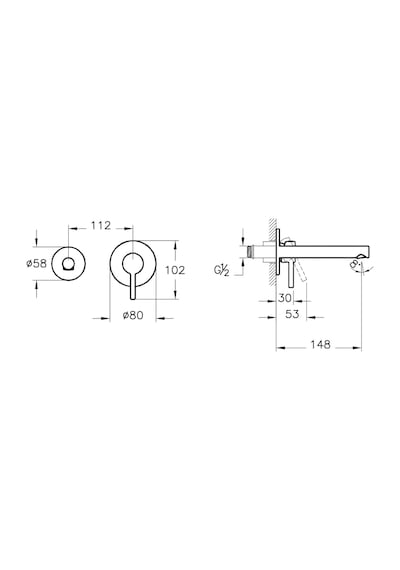 VitrA Origin Ankastre Sıva Üstü Lavabo Bataryası Krom A42581