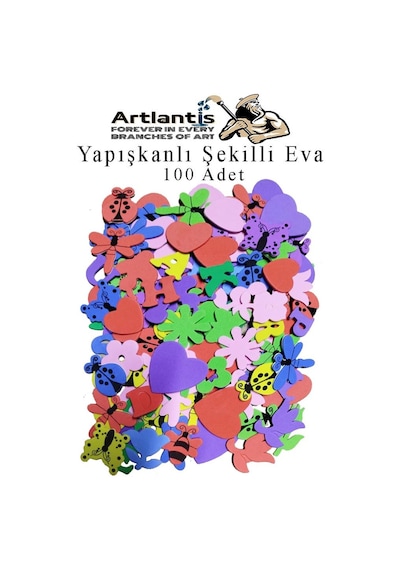 Şekilli Eva Yapışkanlı 100 Lü 1 Paket Kendinden Yapışkanlı Eva Sticker Okul Öncesi Kreş Ana Okulu Süsleme