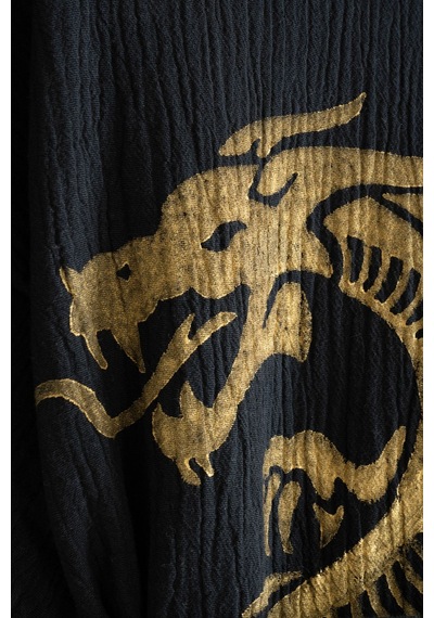 Varol Organik %100 Pamuk Kimono Yaka Sabalık Bornoz Plaj Elbisesi - Viserion - Sarı - L/xl Sarı/l/xl Siyah - Sarı