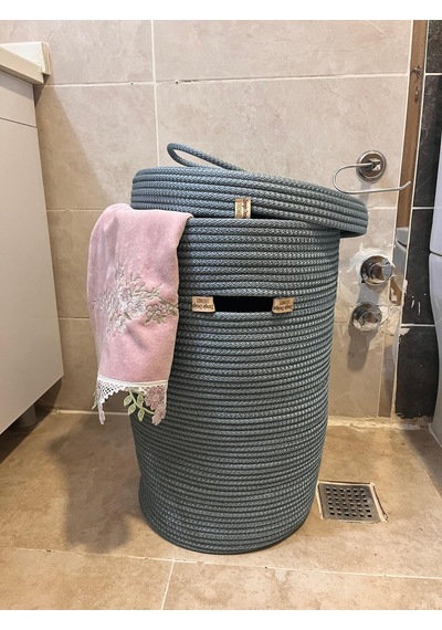 Zengin Design Home Zengin Banyo Çamaşır Sepeti Zdh-083 Açık Mavi
