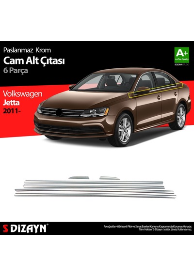 S-Dizayn Vw Jetta Krom Cam Çıta 6 Prç 2011 Üzeri