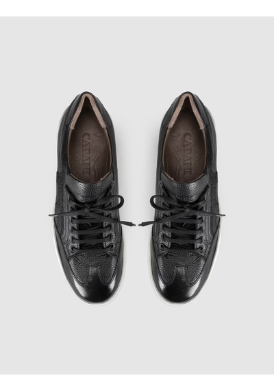 Cabani Premium Deri Siyah Erkek Sneaker