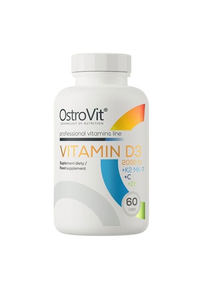Ostrovit Vitamin D3 2000 Iu + K2 Mk-7 + C Vitamin + Zinc Çinko 60 Caps