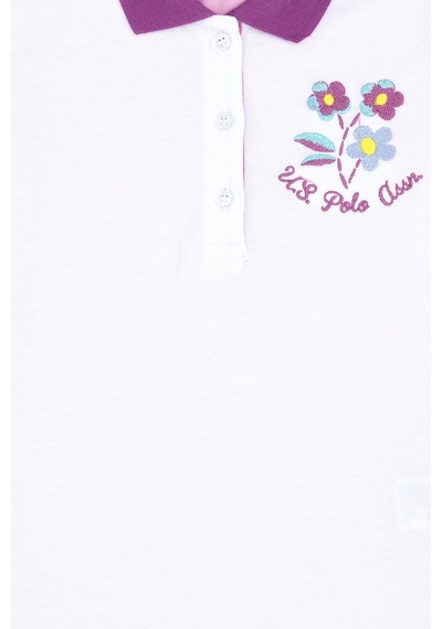 U.S. Polo Assn. Kız Çocuk Beyaz Polo Yaka Tişört 50283246-VR013