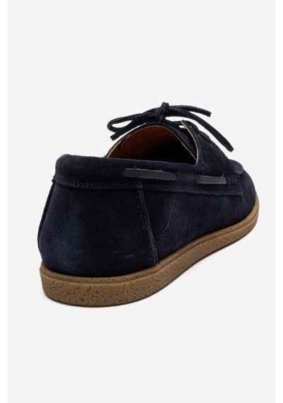 Marcomen Erkek Bağcıklı Düz Taban Loafer Ayakkabı Gerçek Deri Mc 21381 Lacivert