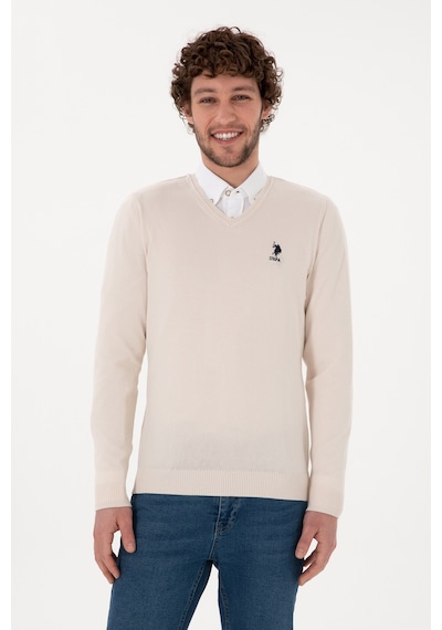 U.S. Polo Assn. Erkek Krem Melanj Basic Kazak 50288881-VR159