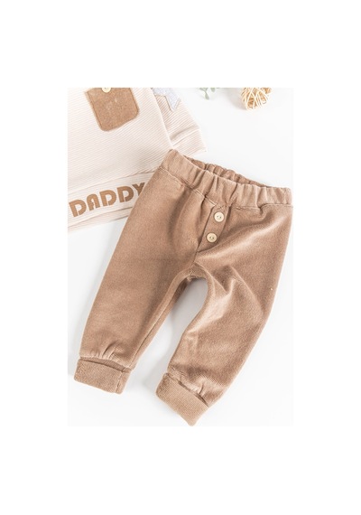 Daddy Baskılı Kadife 2'li Erkek Bebek Takım 001