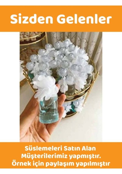 100 Adet 50 Ml Paris24 Dezenfektan Kolonya Parfüm Hediyelik Nikah Düğün İçin Boş Plastik Şişe