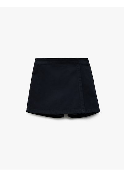 Koton Pamuklu Gabardin Şort Etek Lacivert 6wkg40018aw Lacivert