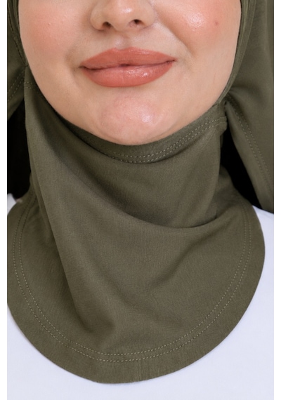 Modish Group Penye Boyun Kapamalı Şal Başörtü Hazır Giyim Turban Esnek Jersey Şal Haki