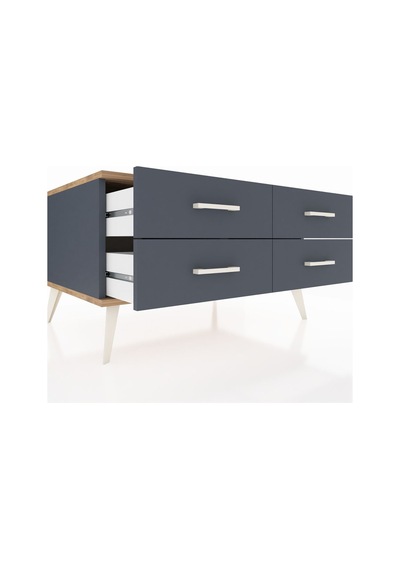 Kronos Şifonyer 4 Raflı 88x59x48 Antrasit-çam/antrasit Çam/antrasit