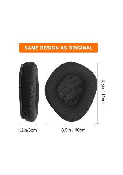 Corsair Void & Corsair Void Pro Rgb Kablolu/kablosuz Oyun Kulaklıkları İçin Yedek Kulak Pedleri Minderleri Siyah Ağ Kumaşlı, Hafızalı Köpük