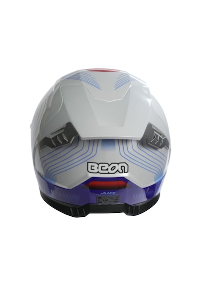 Beon B-507 Full Face FF04 Kapalı Motosiklet Kaskı Beyaz - Mavi - Kırmızı