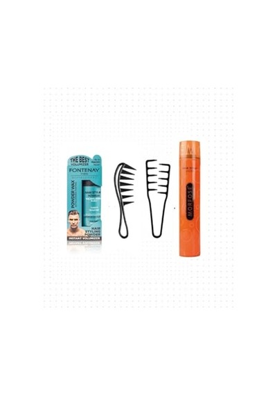 Ayrex Fontenay Saç Pudra Toz Wax Matt Effect + Mucizevi Şekil Tarağı +şekil Tarak + Saç Sprey 4'lü Set