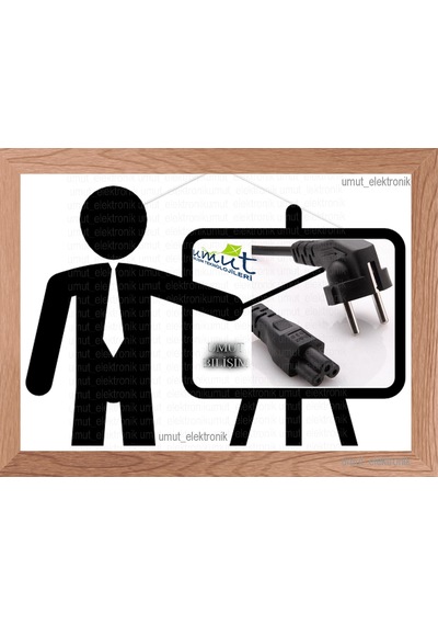 Notebook Laptop Şarj Adaptörü 3Lü Yonca Power Kablosu Güç 1.5 Mt