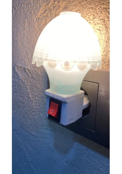 Nostaljik Mantar Tip Gece Lambası Kendinden Fişli Çıt Çıt Anahtarlı 7 Watt Akkor Ampullü Mavi