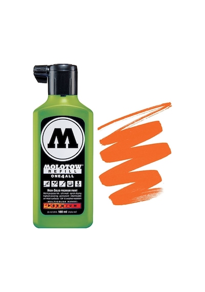 Molotow Refill 180Ml - N 218 Neon Orange Fluorescent