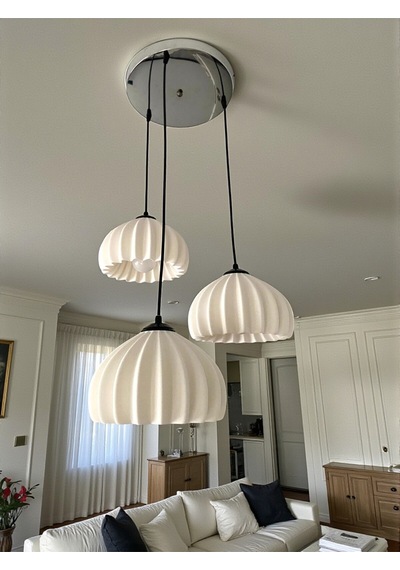 Solis Modern 3 Lü Sarkıt Avize Salon Ve Mutfak Aydınlatması Şık Bohem Tarz Nestvibe Gümüş
