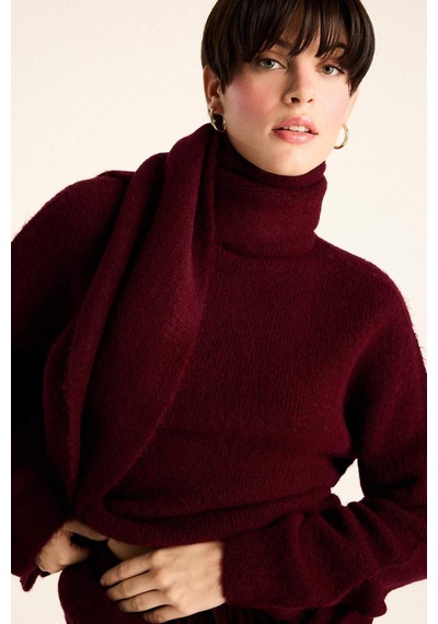 Defacto Regular Fit Yarım Balıkçı Yaka Kazak F4768ax25wnbr466 Bordo