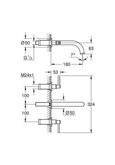 Grohe 20662DA0 Atrio 3 Delikli Lavabo Bataryası M-Boyut Bakır