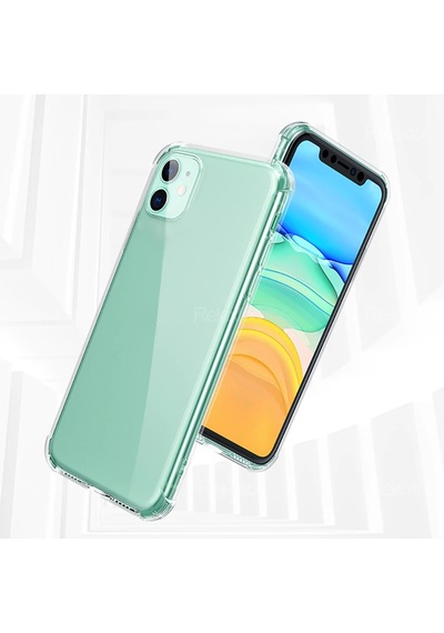Apple Uyumlu iPhone 11 Köşe Korumalı Silikon Kapak Kılıf Seffaf