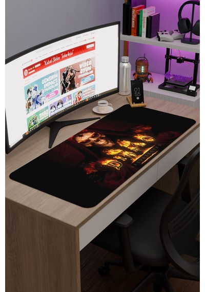 Diablo Kaymaz Dikişli Kauçuk Oyuncu Mousepad V5 - 90x40 Xxl Gaming Mouse Pad Fare Altlığı