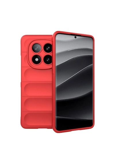 Redmi Note 14 Pro 5G Uyumlu Silikon Kılıf - Kamera Korumalı Esnek Airbag Kapak - Kırmızı
