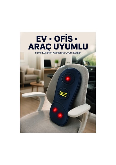 Isıtmalı Bel Masaj Minderi Ev Ofis Araç Uyumlu Titreşimli Destek Diğer