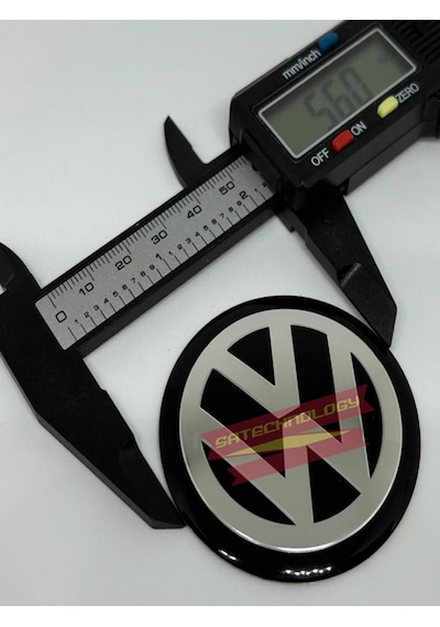 Volkswagen Direksiyon Logosu 56mm Gümüş-siyah Gümüş Siyah-56mm