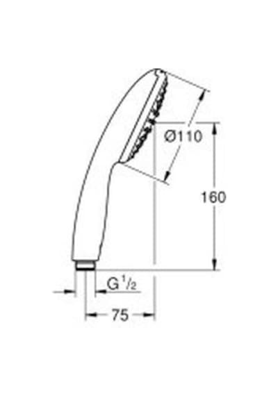 Grohe Tempesta 110 El Duşu 1 Akışlı, 9.5l/min - 27923003 Krom