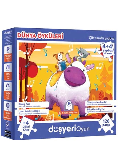 Düşyeri Oyun 4'Ü Bir Arada Puzzle 126 Parça Dünya Öyküleri Yapboz
