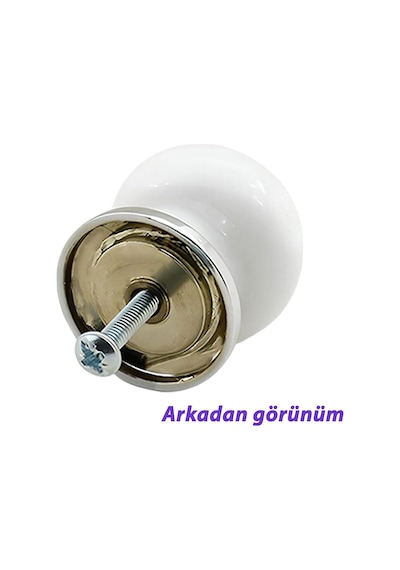 15 Adet Menekşe Kulp Beyaz Polimer Düğme Kulp Krom Tablalı Mobilya Mutfak Dolabı Çekmece Kulbu Kulpları Beyaz