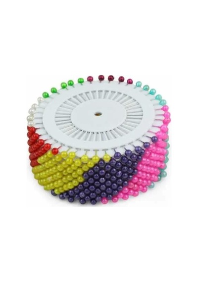 Saip 38 Mm Diske Dizili Plastik Başlı Toplu İğne 12 Li Paket