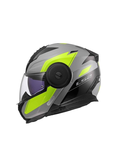Ls2 Scope 2 Duria Çene Açılır Kask Siyah - Gri - Sarı
