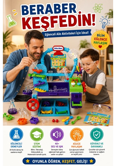 Little Tikes Müthiş Laboratuvar Stem Eğitici Deney Seti Sesli Işıklı Çocuk Oyuncağı +3 Yaş