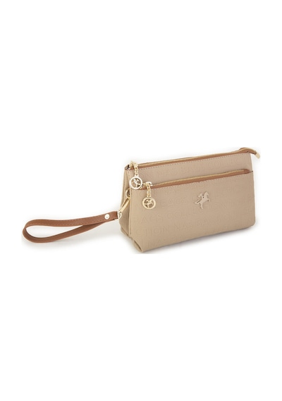Nas Bag Kadın Çapraz Ve Clutch Çanta Bilek Ve Çapraz Askılı Kum Taba Gofraj 24x15 Cm Kum Taba Gofraj Kum