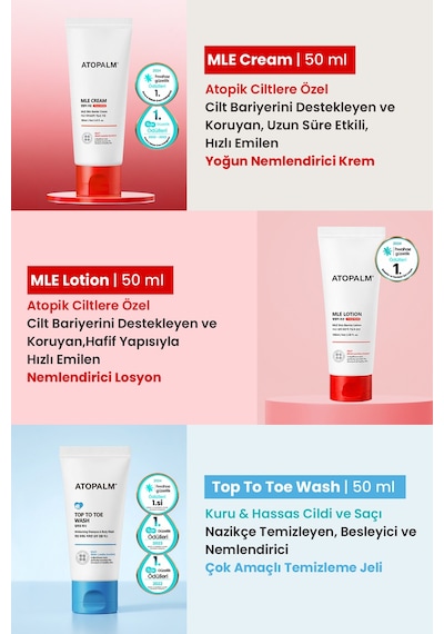 Atopik Ciltlere Yoğun Besleyici&nemlendirici Başlangıç Bakım Seti - 3 Atopalm Essential Starter Set