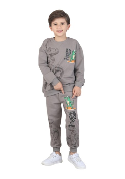 Erdem Kıds Erkek Çocuk Dinozor Baskılı Pijama Takımı İki İplik Eşofman Takımı Okul İkili Takım Taş Taş Erdem Kıds Erkek Çocuk Dinozor Baskılı Pijama Takımı İki İplik Eşofman Takımı Okul İkili Takım Taş Taş