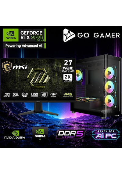 Go Gamer E662DP i7-14700KF 32 GB 2 TB SSD RTX5070Ti 16 GB 27" Free Dos Oem Paket Masaüstü Oyuncu Bilgisayarı
