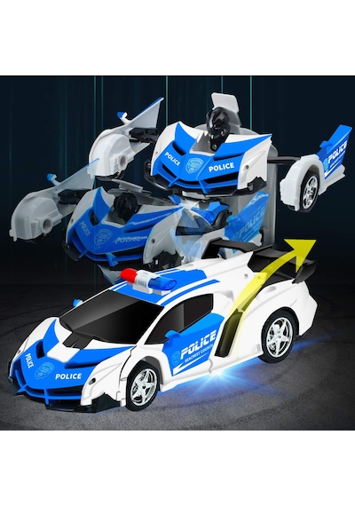 Uzaktan Kumandalı Transformers Robota Dönüşen Araba Ferrari Polis