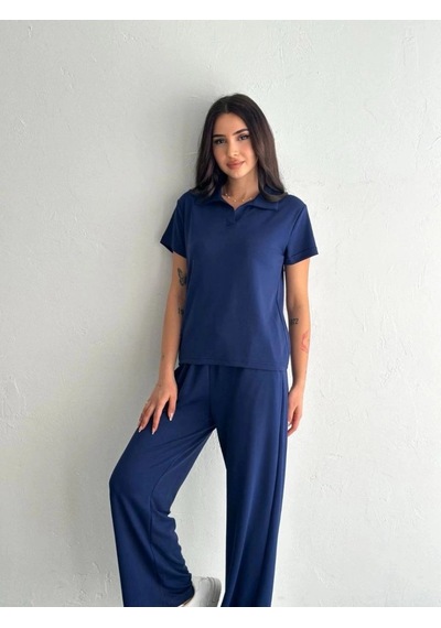 Freedom Store Kadın Osy Modal Yumuşak Dokulu Kısa Kollu Yakalı Pantolon İkili Takım - Lacivert Freedom Store Kadın Osy Modal Yumuşak Dokulu Kısa Kollu Yakalı Pantolon İkili Takım - Lacivert