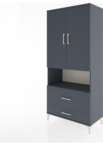 Hyperion Dolap 2 Raflı 2 Çekmeceli Tek Askılı 88x44x195 Antra... Antrasit